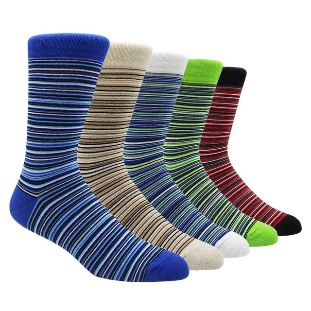 Larger Size 41-48 Casual Fashion Cotton Funny Long Women&Men Socks Contrast Color Rainbow Stripe