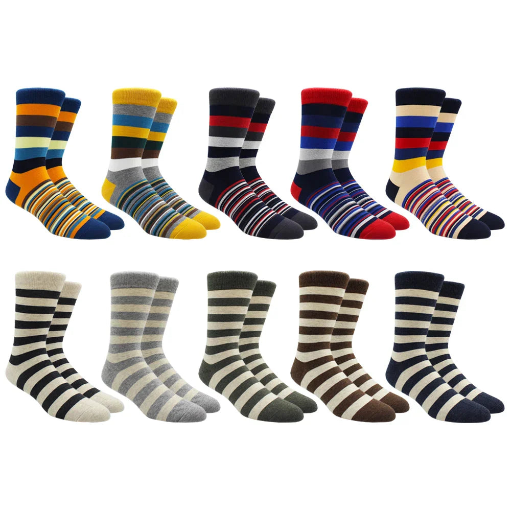 Larger Size 41-48 Casual Fashion Cotton Funny Long Women&Men Socks Contrast Color Rainbow Stripe