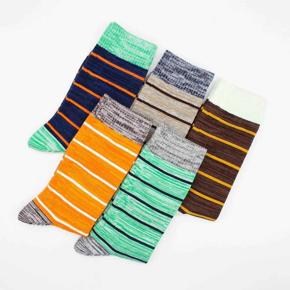 Larger Size 41-48 Casual Fashion Cotton Funny Long Women&Men Socks Contrast Color Rainbow Stripe