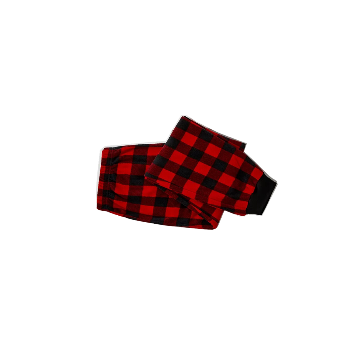 MERRY Christmas Letters And Santa Hat Printed White Long Sleeve Top with Red & Black Plaid Pants Family Pajamas