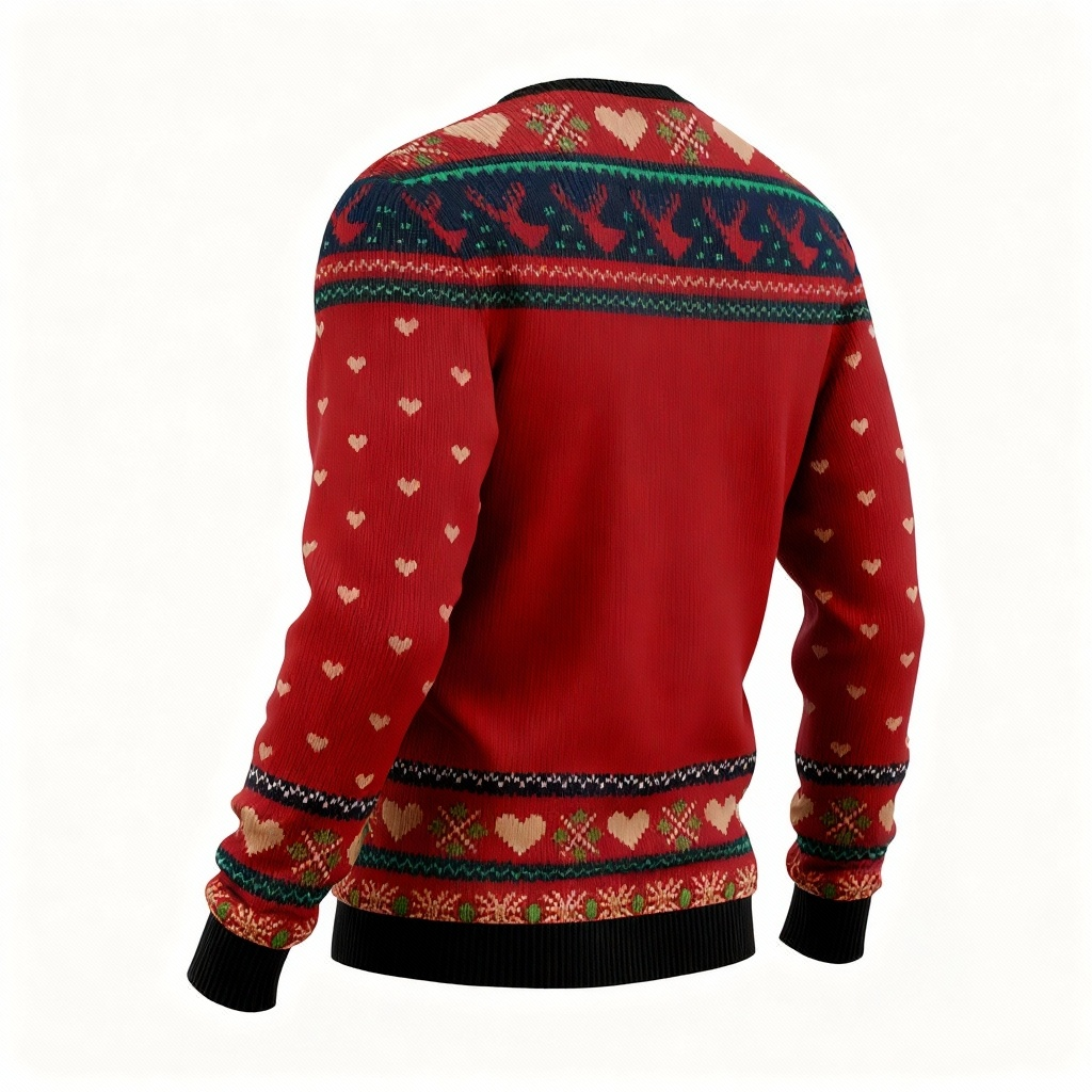 Santa Claus Pattern Print - Holiday Iconography Ugly Sweater