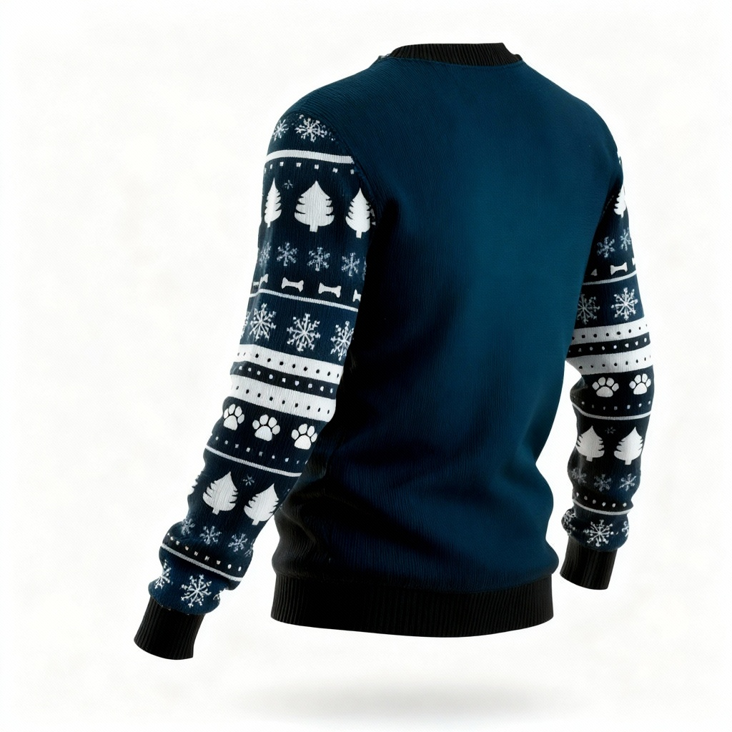 Playful Animal Pattern Print - Vintage Christmas Icon Ugly Sweater