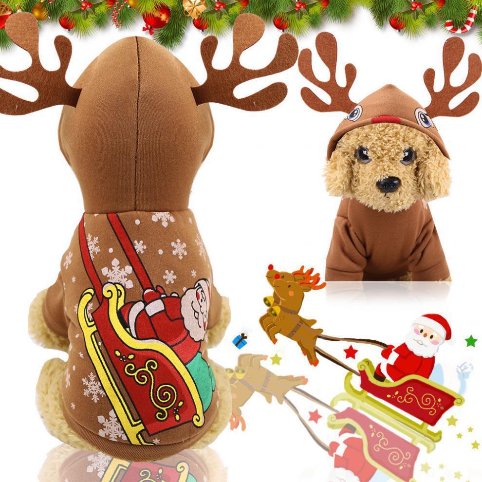 Christmas Deer Horn Hoody for Dog