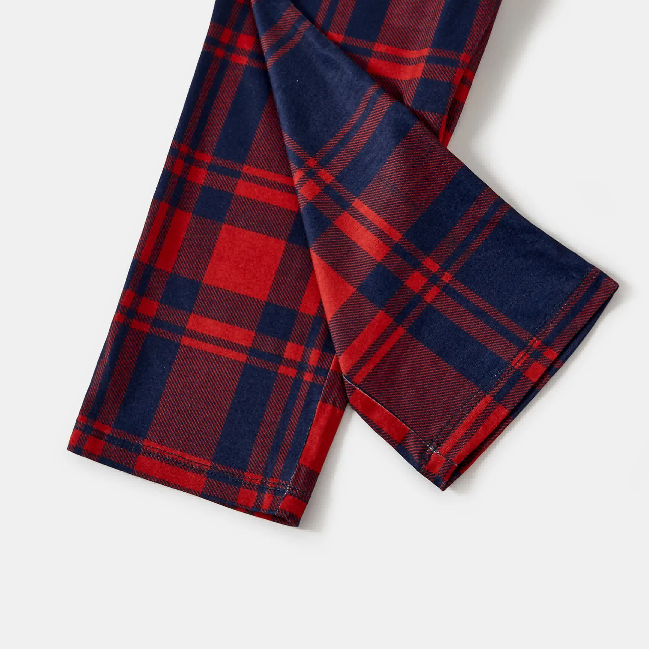'Our Family Chirstmas 2025 Making Memories Together' Letter Print Blue Long Sleeves Top with Red and Blue Plaid Pants Christmas Matching Pajamas