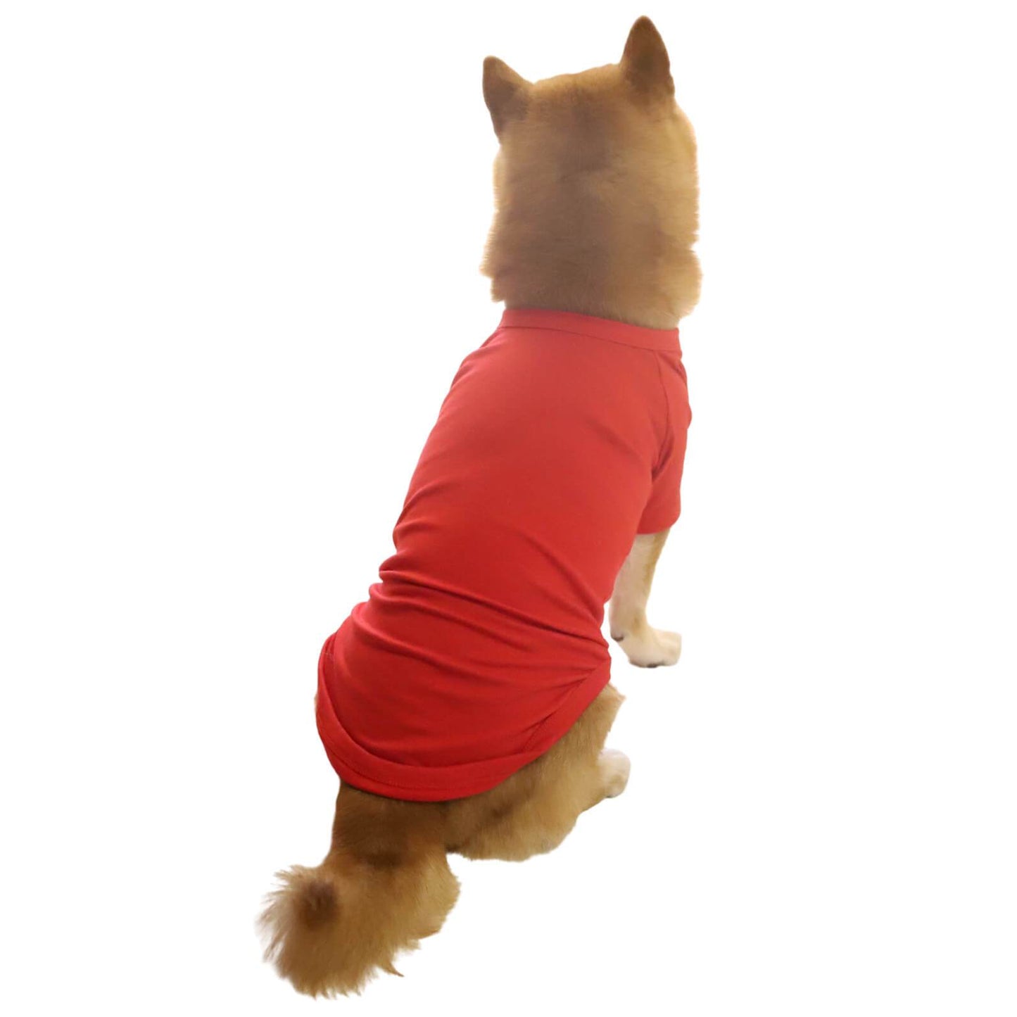 Happy Christmas Red Solid Color Dog Clothes Pet All-match Christmas Outfits