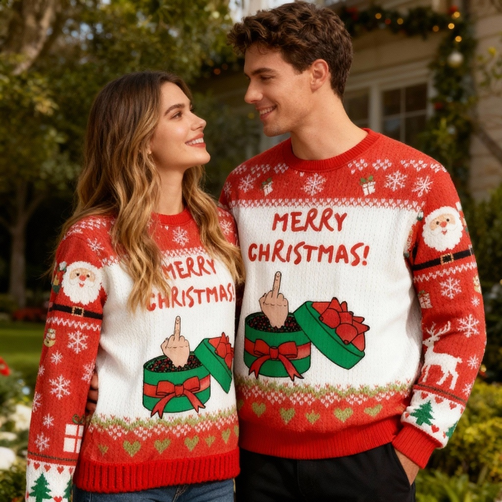Christmas Present Pattern Ugly Sweater - Unisex Christmas Party Essential