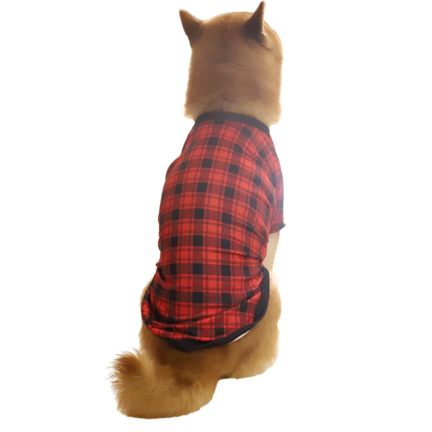 Merry Christmas Red&Black Plaid Dog Clothes Winter Pet Christmas Outfits