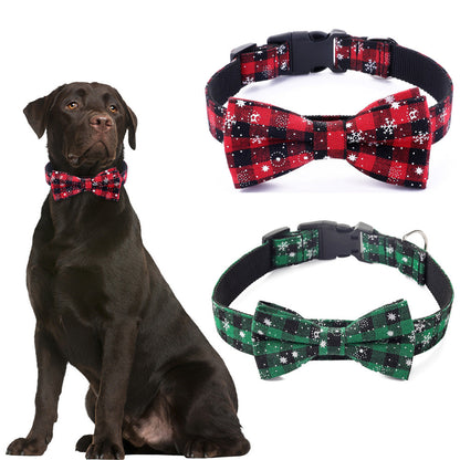Adjustable Cotton Dog Christmas Collars