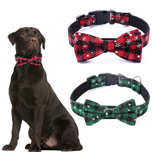 Adjustable Cotton Dog Christmas Collars