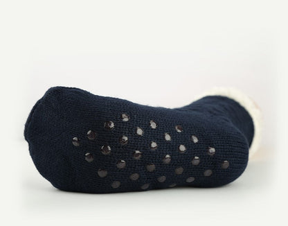 Warm Mid-Calf Socks Thickened Plus Fleece Dotted Non-Slip Carpet Socks