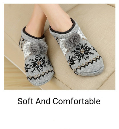Floor Socks Non-Slip Bottom Thickening Adult Unisex Household Socks Indoor Socks Grey