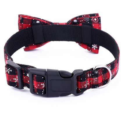 Adjustable Cotton Dog Christmas Collars