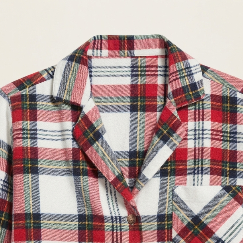 Family Red Plaid Button-Front Pajamas Set