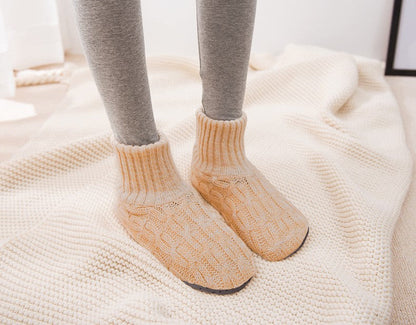Winter Comfort Elevated Soft Sole Floor Socks For Women  Cozy Non-Slip Indoor Socks Ankle Socks