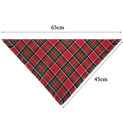 Christmas Dog Bandanas with Tassels Edges