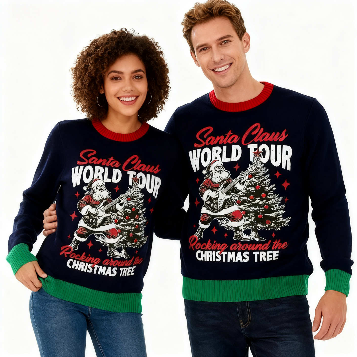Festive & Fearless: Playful Xmas Pattern Print Christmas Jumper