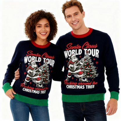 Festive & Fearless: Playful Xmas Pattern Print Christmas Jumper