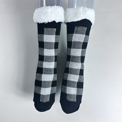 Cozy Winter Fleece Non-Slip Grip Socks For Women With Thick Cushioning