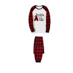 "Christmas With My Tribe"  Pattern White Long Sleeve with Black&Red Plaid Pants Family Matching Pajamas
