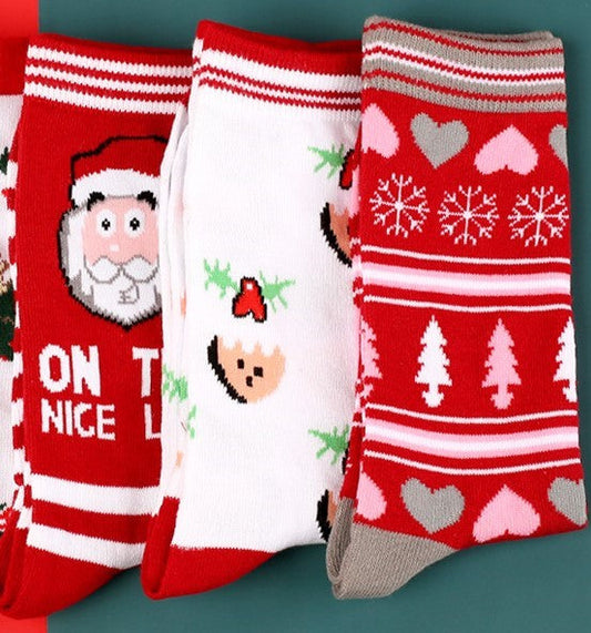New Popular Breathable Christmas Cartoon Mid Calf Socks