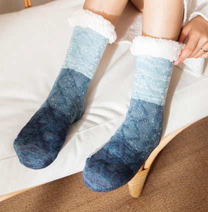 Christmas Floor Socks For Adults Carpet Socks For Home Plus Fleece Sleeping Lamb Socks