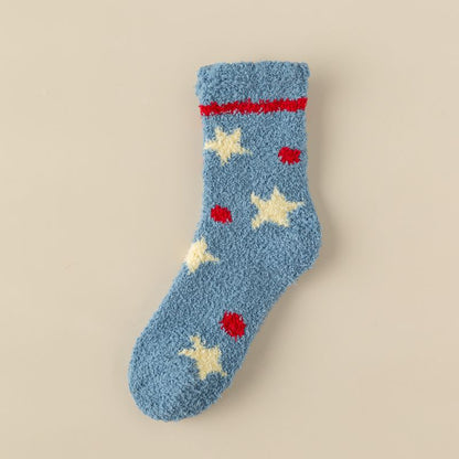 Kawaii Socks Coral Fleece Women's Winter Floor-Length Socks Cozy Cute and Bestselling for the Winter