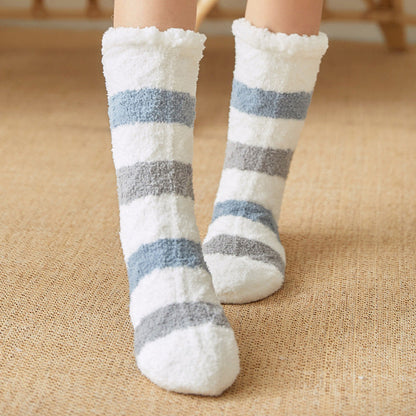 Coral Velvet Floor Socks For Winter Mid Calf Sock