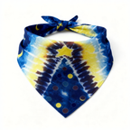 Holiday Couple Button-Up Blue Tie-dyed Christmas Pajamas Set