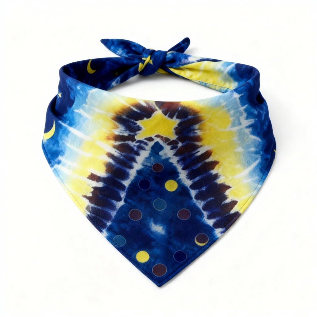 Holiday Family Button-Up Blue Tie-dyed Christmas Pajamas Set