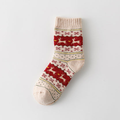 1 Pair Warm Women Socks Striped 3D Socks  Winter Style Christmas Colletions