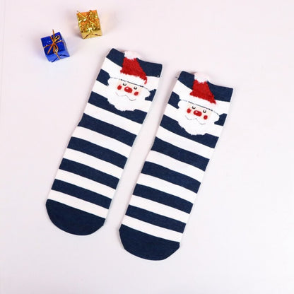 Women kids Winter Christmas Socks David's Deer Cotton Cartoon 4pcs
