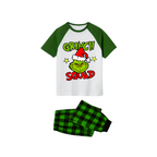 Grinch Squad Family Pajamas Set - White Green Green Grinch Squad