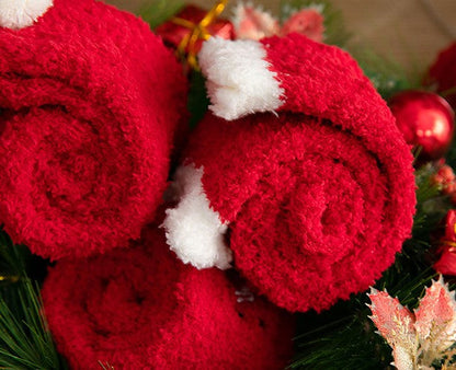 Christmas Mid Calf Socks Thickened Warm Coral Fleece Socks New Year Socks Gift Box