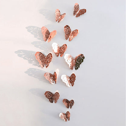 12Pcs 3D Hollow Butterfly Wall Sticker