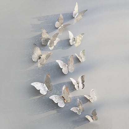 12Pcs 3D Hollow Butterfly Wall Sticker