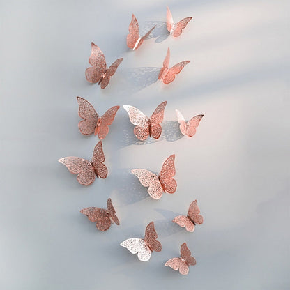 12Pcs 3D Hollow Butterfly Wall Sticker