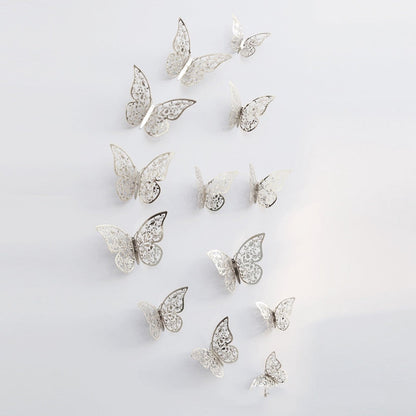 12Pcs 3D Hollow Butterfly Wall Sticker