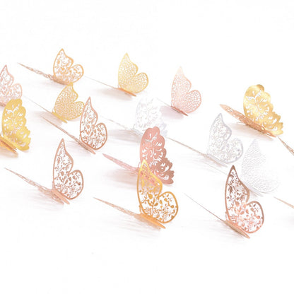 12Pcs 3D Hollow Butterfly Wall Sticker