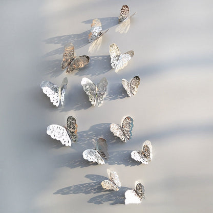 12Pcs 3D Hollow Butterfly Wall Sticker