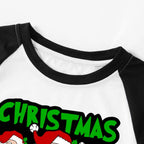 "Christmas Squad" and Santa Printed Green and Black Plaid Christmas Family Pajamas