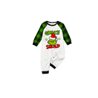 Grinch Squad Family Pajamas Set - White Green Green Grinch Squad