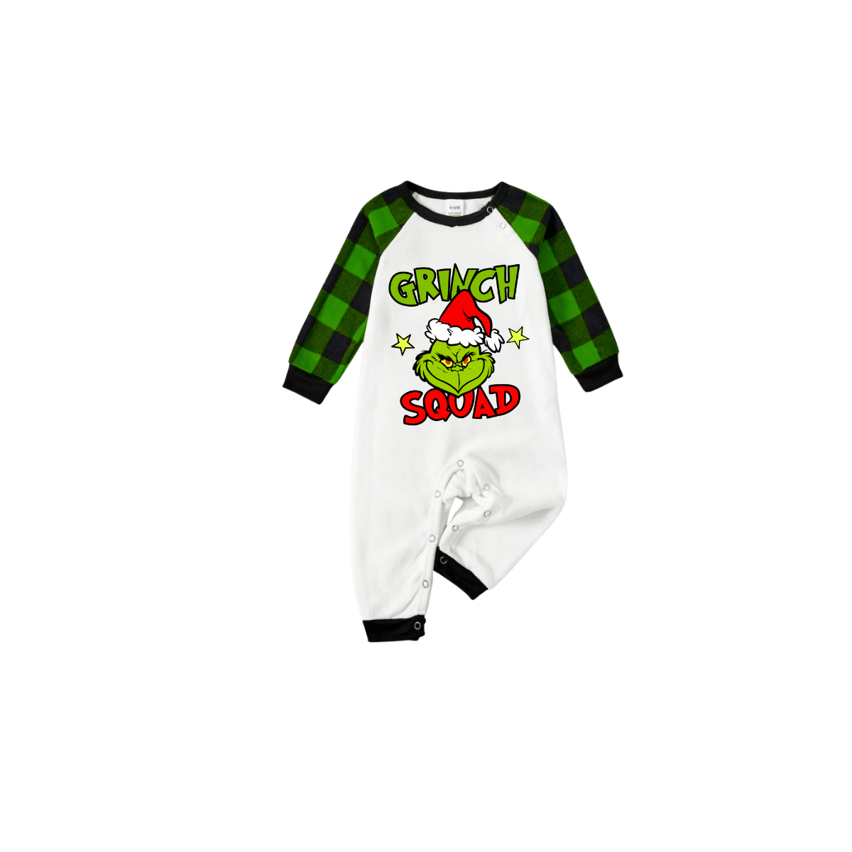Grinch Squad Family Pajamas Set - White Green Green Grinch Squad
