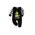 Naughty Nice An Attempt Was Made Grinch Family Christmas Pajamas Set - Black Top Black and White Plaid Pants Graphic