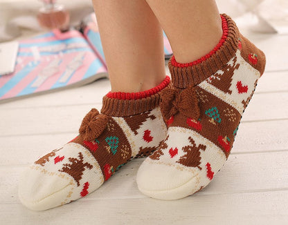 Floor Socks Non-Slip Bottom Thickening Adult Unisex Household Socks Indoor Socks Grey