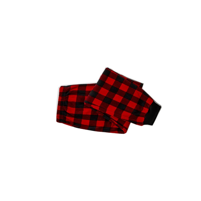 "Christmas With My Tribe"  Pattern White Long Sleeve with Black&Red Plaid Pants Family Matching Pajamas