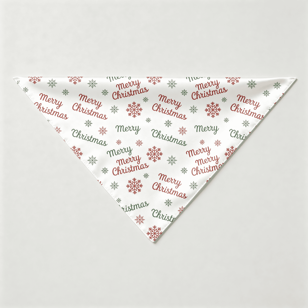 Merry Christmas Script & Snowflake Print Satin Button-Up Family Pajamas Set