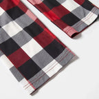 Family Christmas Shirts Santa Hat Christmas Deer Patterned and 'FAMILY CHRISTMAS 2026  ' Letter Print Contrast Tops and Red & Black & White Plaid Pants Family Matching Pajamas Set With Dog Bandana
