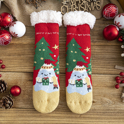 Christmas Socks Extra Fleece Thick Warm Lamb Fleece Home Sleeping Socks