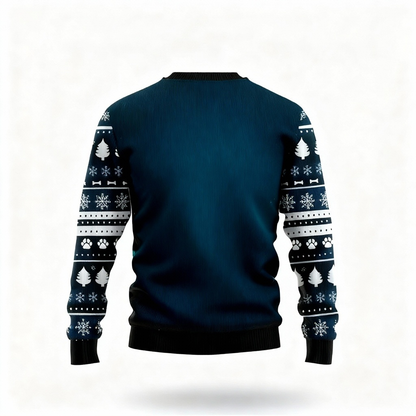 Playful Animal Pattern Print - Vintage Christmas Icon Ugly Sweater