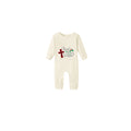 Beige Christmas Pattern Print Christmas Pajamas Set With Jesus Text Print